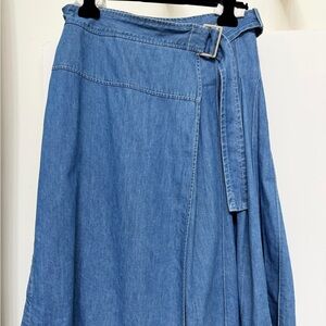3.1 Phillip Lim Denim A-Line Skirt with Belt